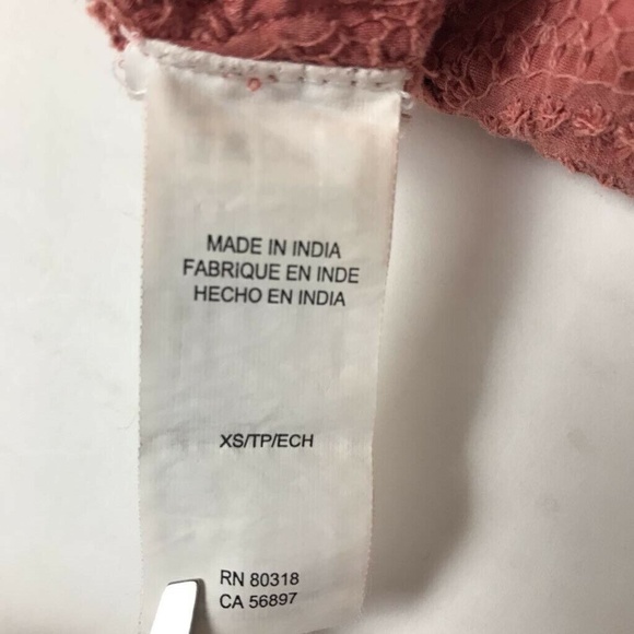 Lucky Brand Blouse Floral Scoop Embroidered Sz XS - Picture 6 of 8